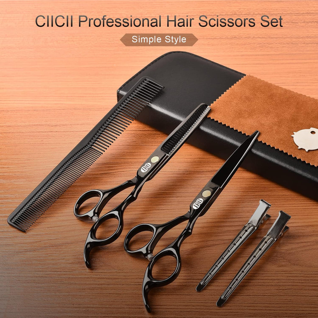 CIICII Kit de Tijeras de Corte de Pelo, Set Profesional de Tijeras...