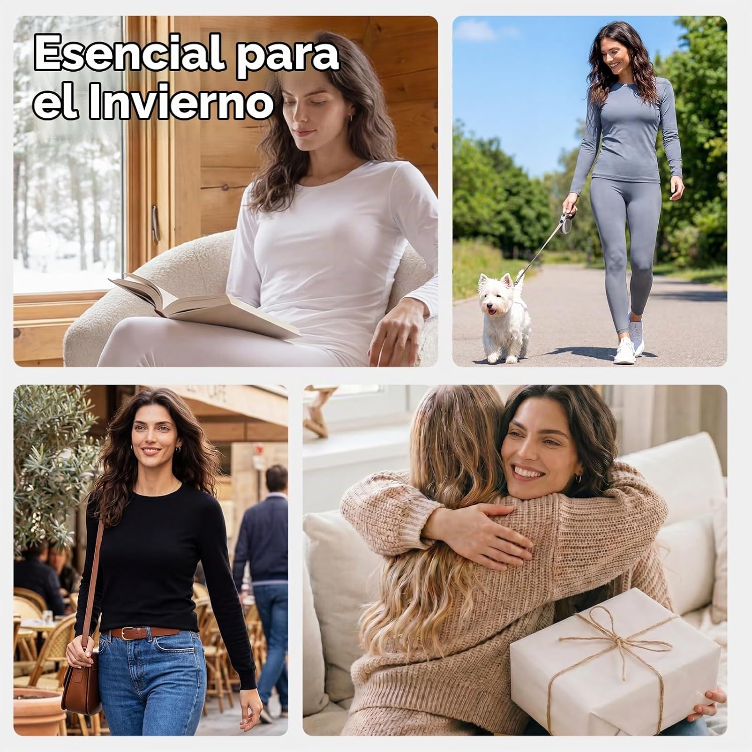 WEERTI Ropa interior térmica para mujeres Long Johns con forro pola...
