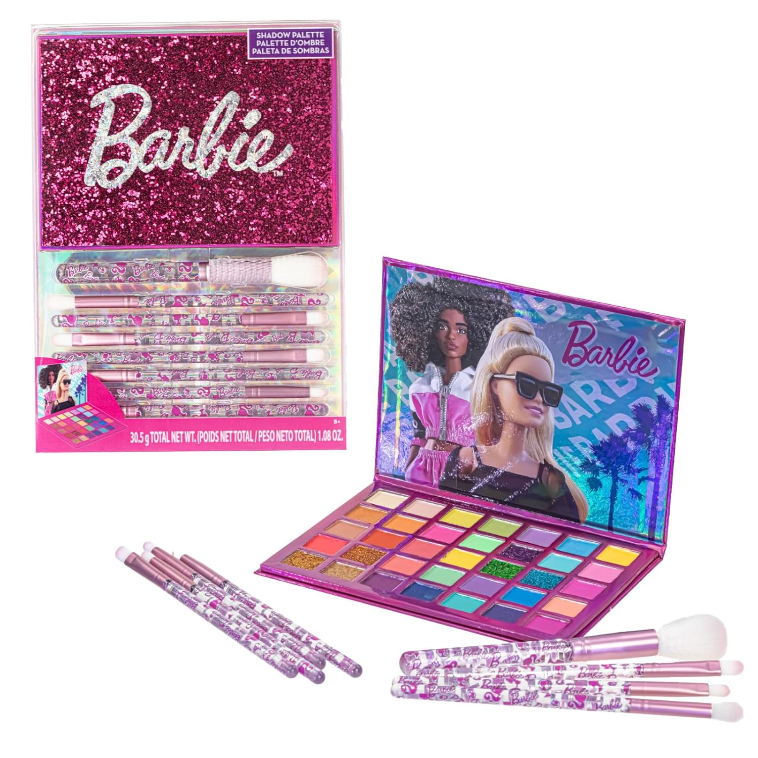 Barbie - Paleta de Sombras de Ojos de 35 Compartimentos, Colores Br...