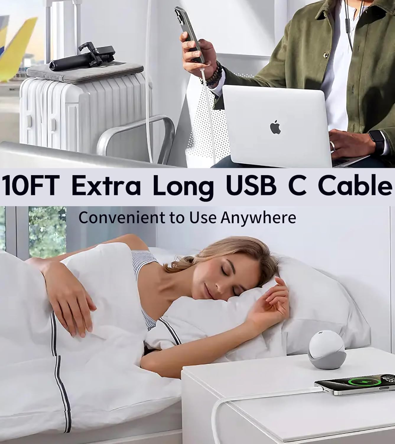 Cargador rápido para iPhone 17 16 15 de 10 pies, cargador de 20 W p...
