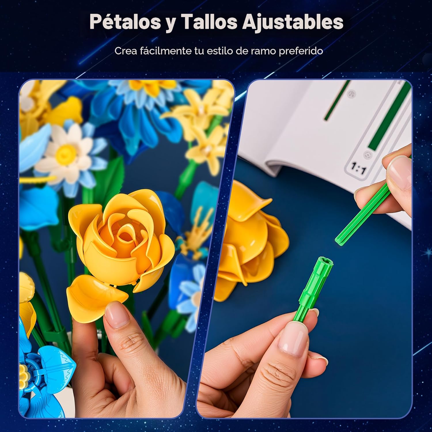 EWED Juego de ramo de flores estrelladas para adultos, flores artif...