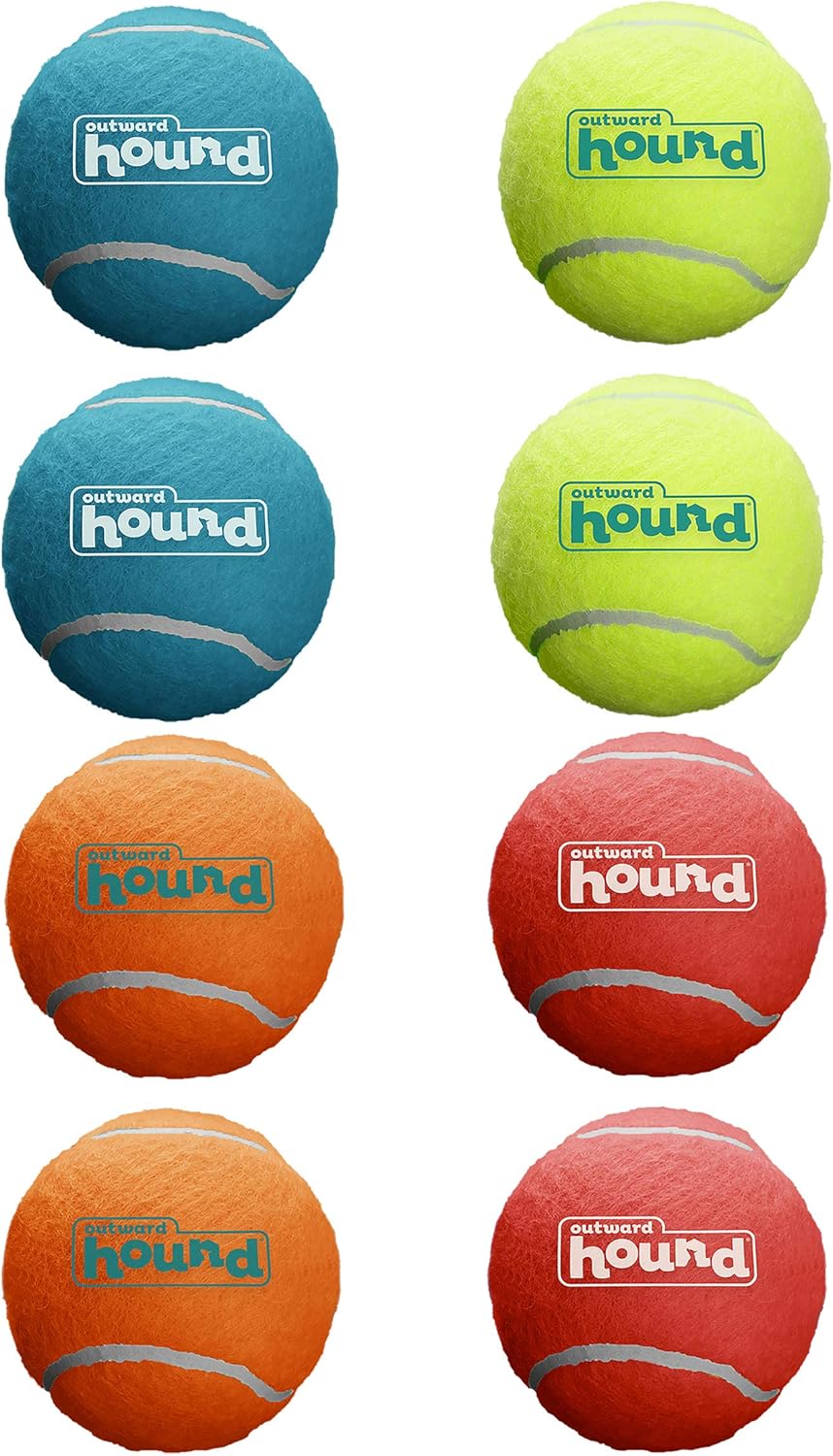Outward Hound Squeaker Ballz - Pelotas de tenis chirriantes para pe...