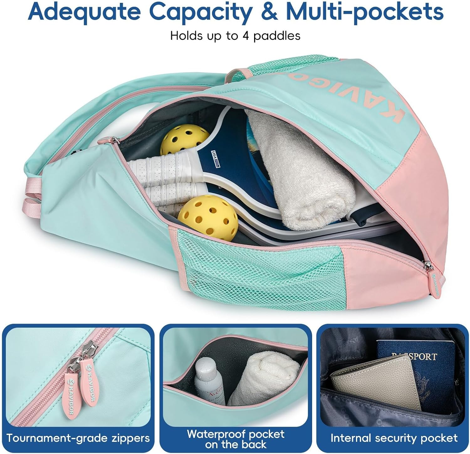KAVIGOR Bolsa de pickleball 2025, mochila ultraligera convertible c...