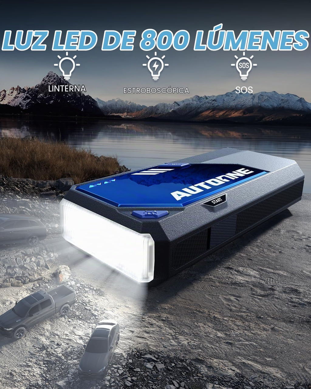 AUTOONE M4 - Arrancador de batería portátil de auto, 7500 A, paquet...