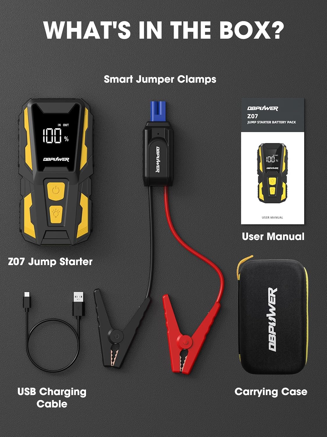 DBPOWER Arrancador de 5000 A, arrancador de batería de coche de 74...