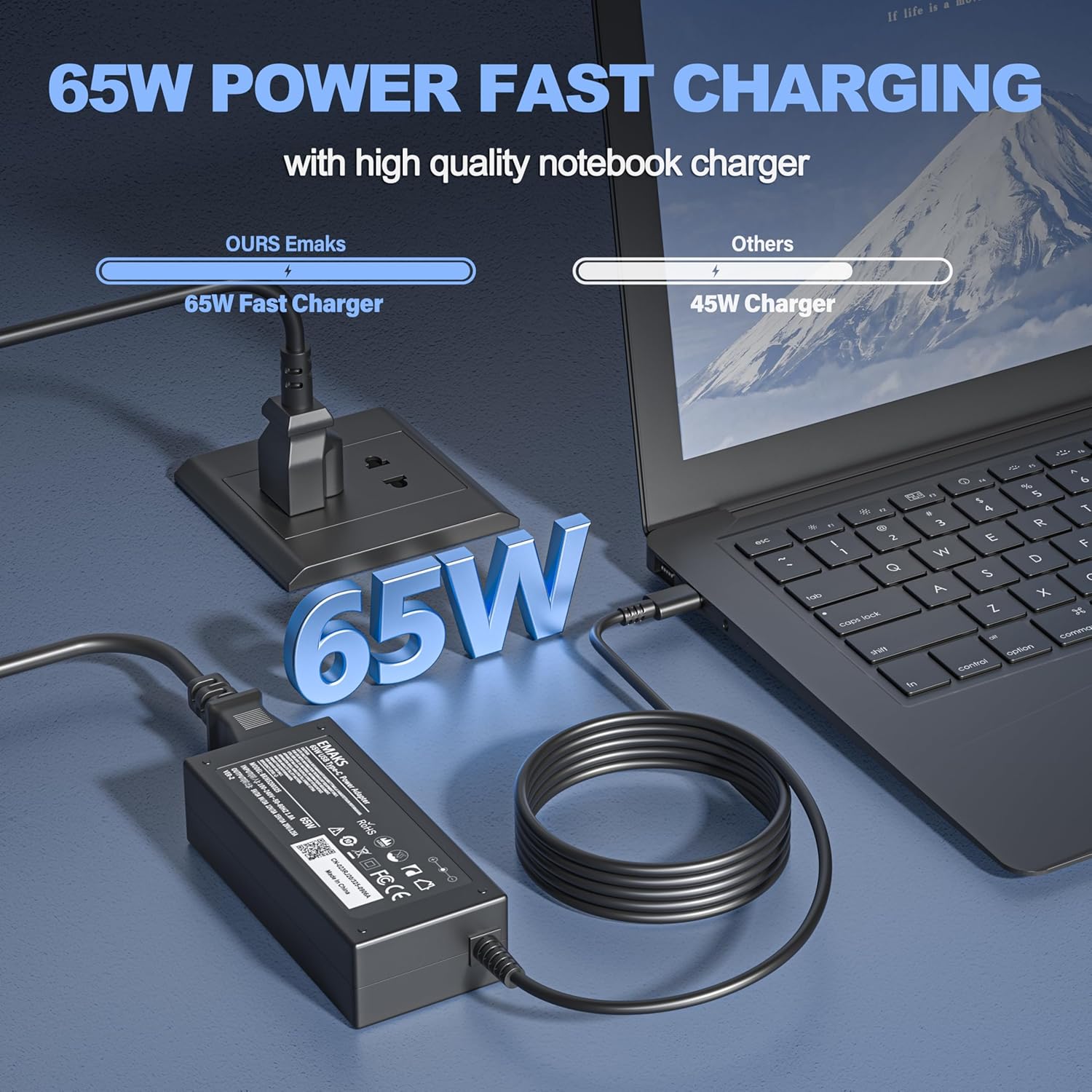 Cargador de Chromebook USB C de 45 W 65 W tipo C 918337-001 844205-...