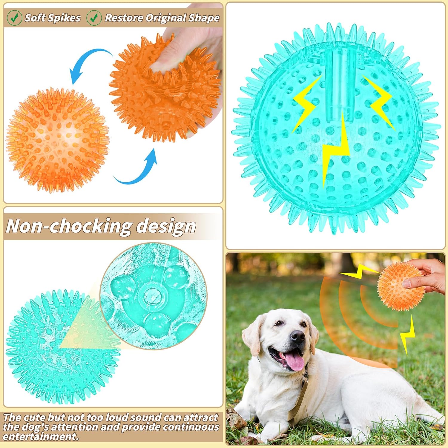 UZLU 18 bolas chirriantes de juguete para perros de 3.5 pulgadas, j...