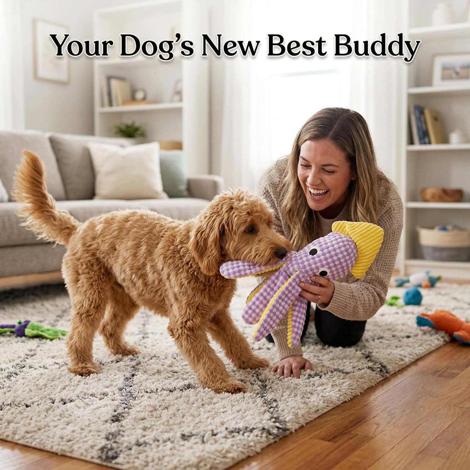 Paw-FECT - Juguete de peluche suave para perro, con chirriador inte...