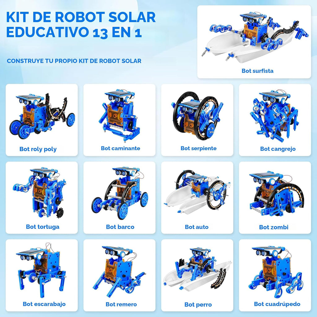 STEM - Juguetes educativos 13 en 1 de robots de energía solar para...
