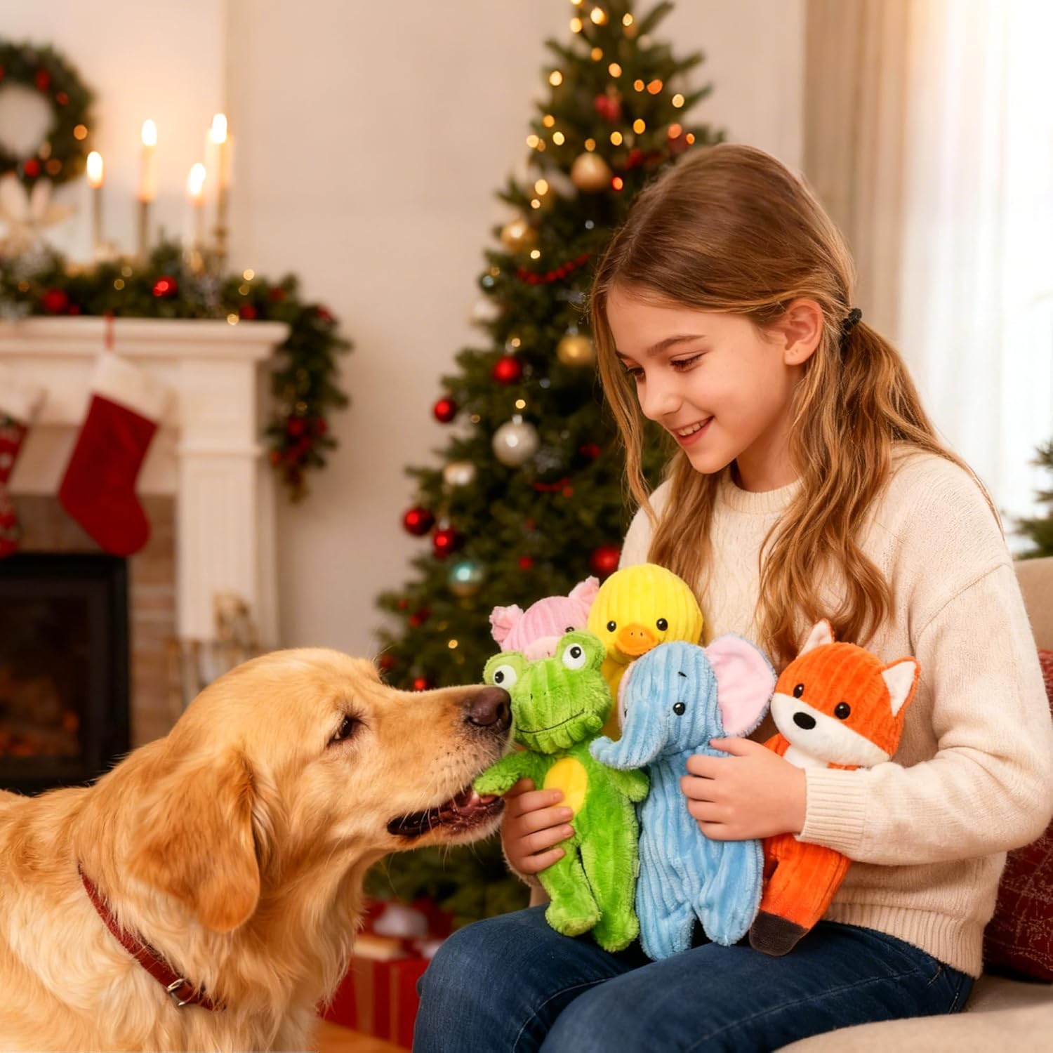 Prime Pets Juguetes para perros, paquete de 5 unidades, juguetes de...