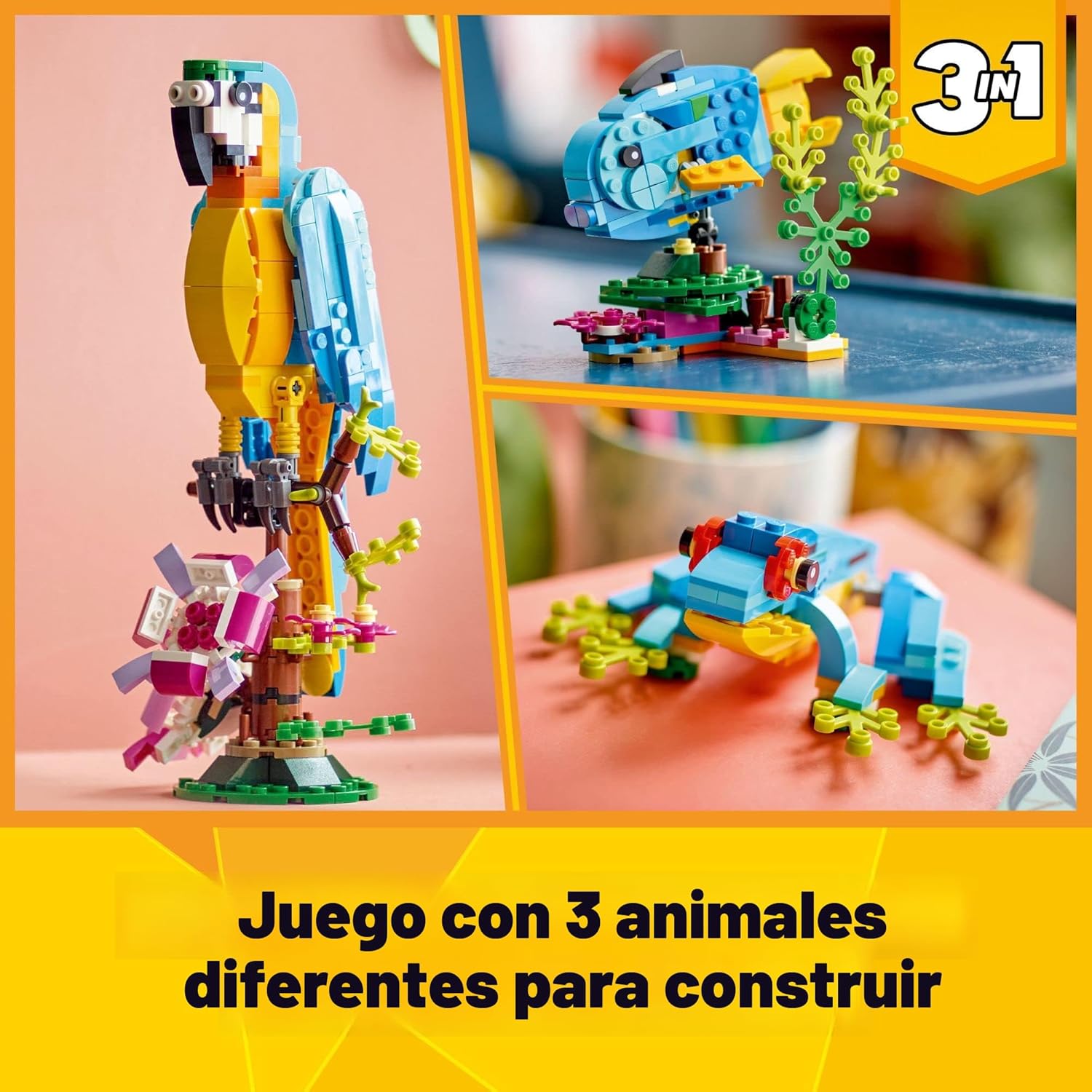 LEGO Creator 31136 - Juego de juguetes de construcción de loro exót...