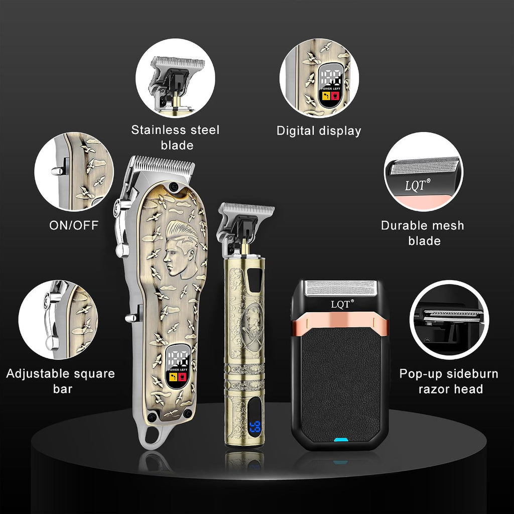 LQT Kit de peluquero profesional para hombres, cortadora de pelo, r...