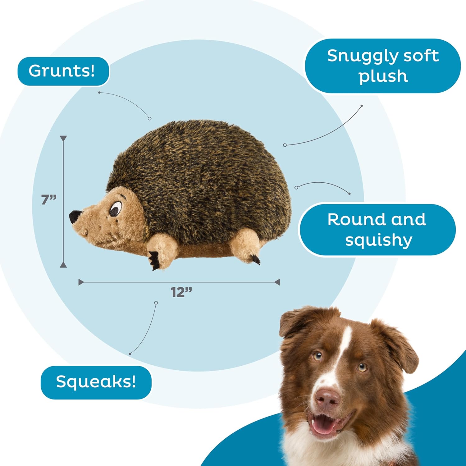 Outward Hound - Juguete de peluche Hedgehogz para perro, tamaño L