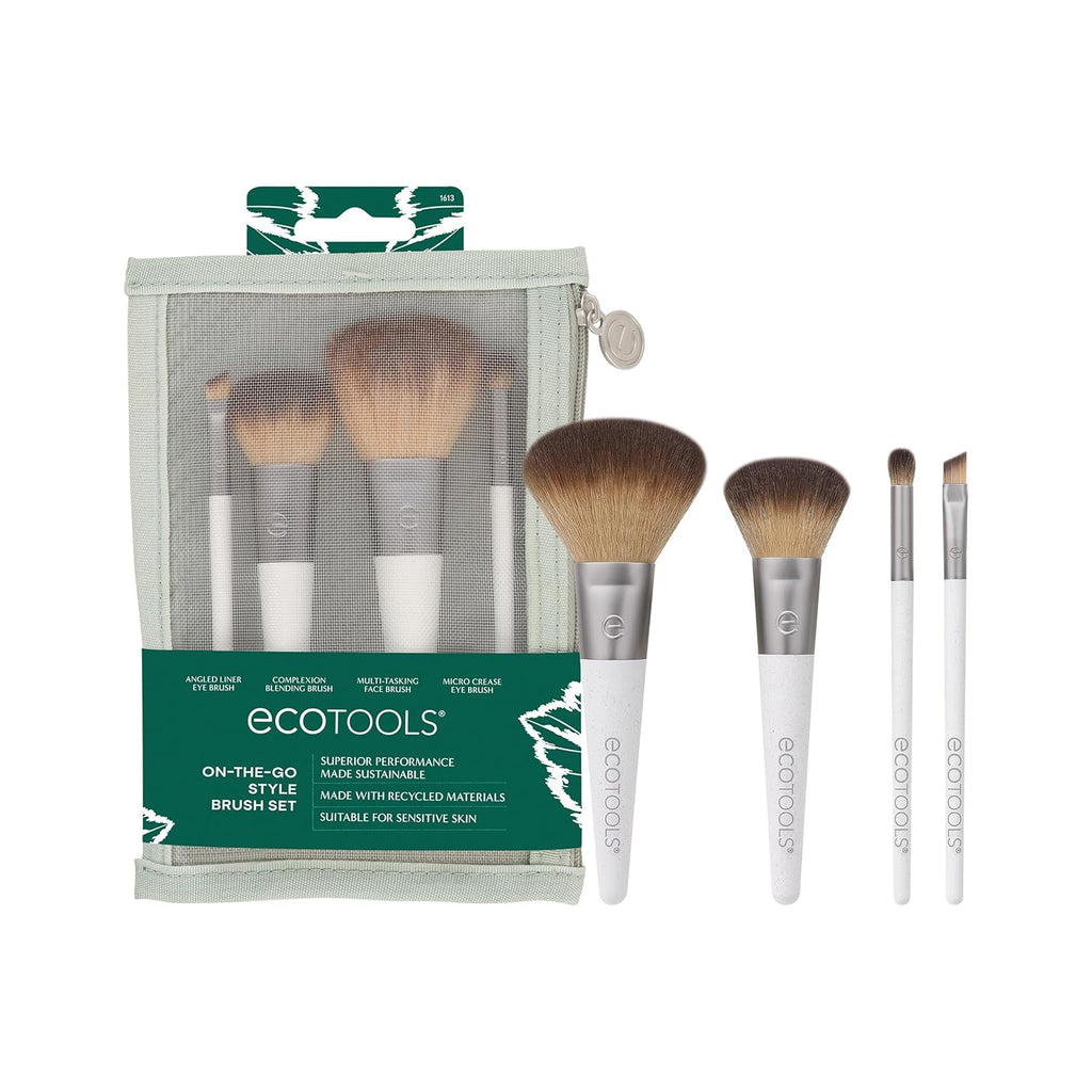 EcoTools Kit de brochas de maquillaje para llevar, juego de brochas...