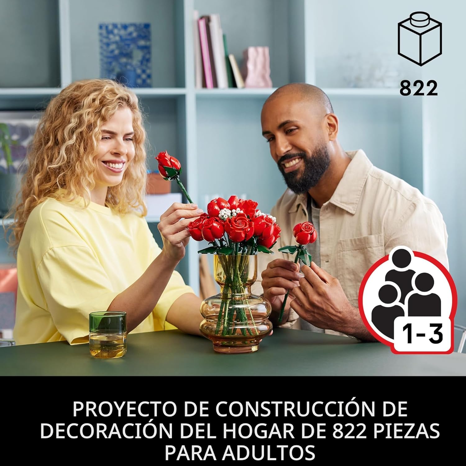LEGO Botanicals - Ramo de rosas artificiales, juego de construcción...
