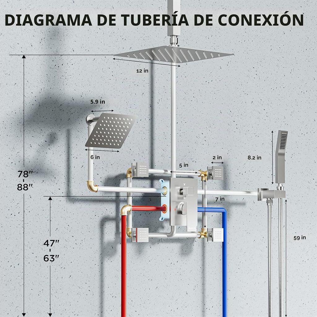 STARBATH - Sistemas de ducha con 4 chorros de pulverización corpora...