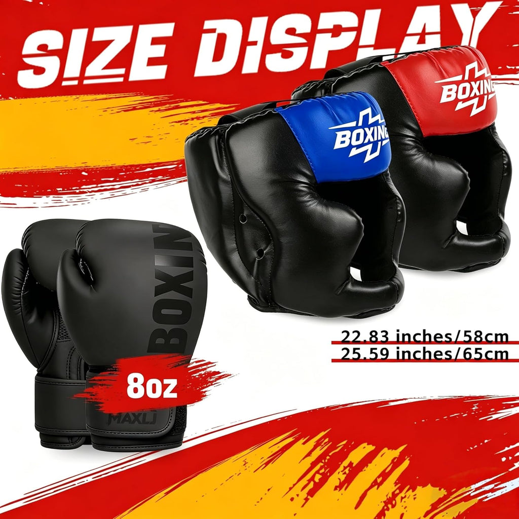 Protector de cabeza de Sparring con guantes, 8 piezas - Casco de se...