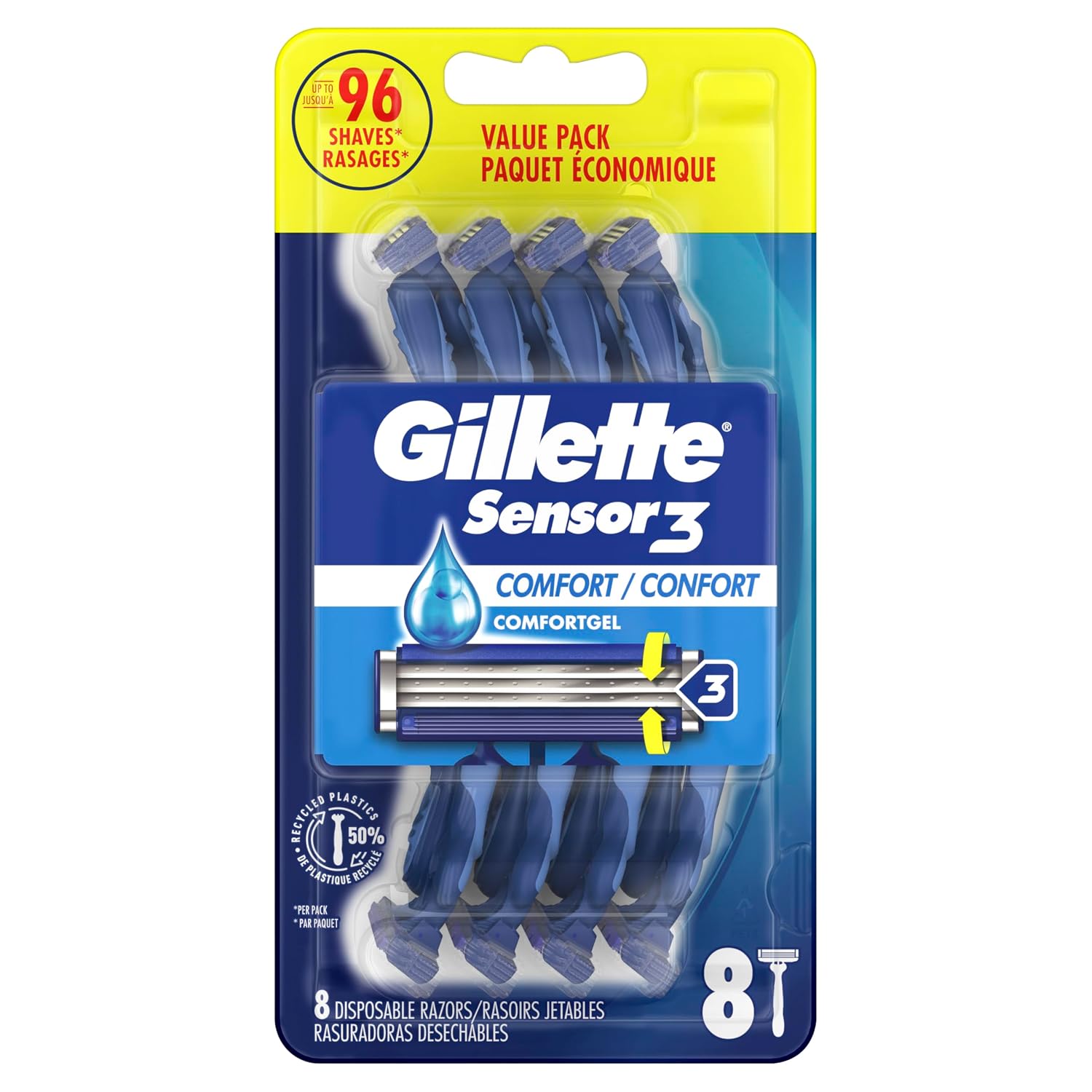 Maquinillas de afeitar desechables Gillette Sensor3 Comfort para ho...