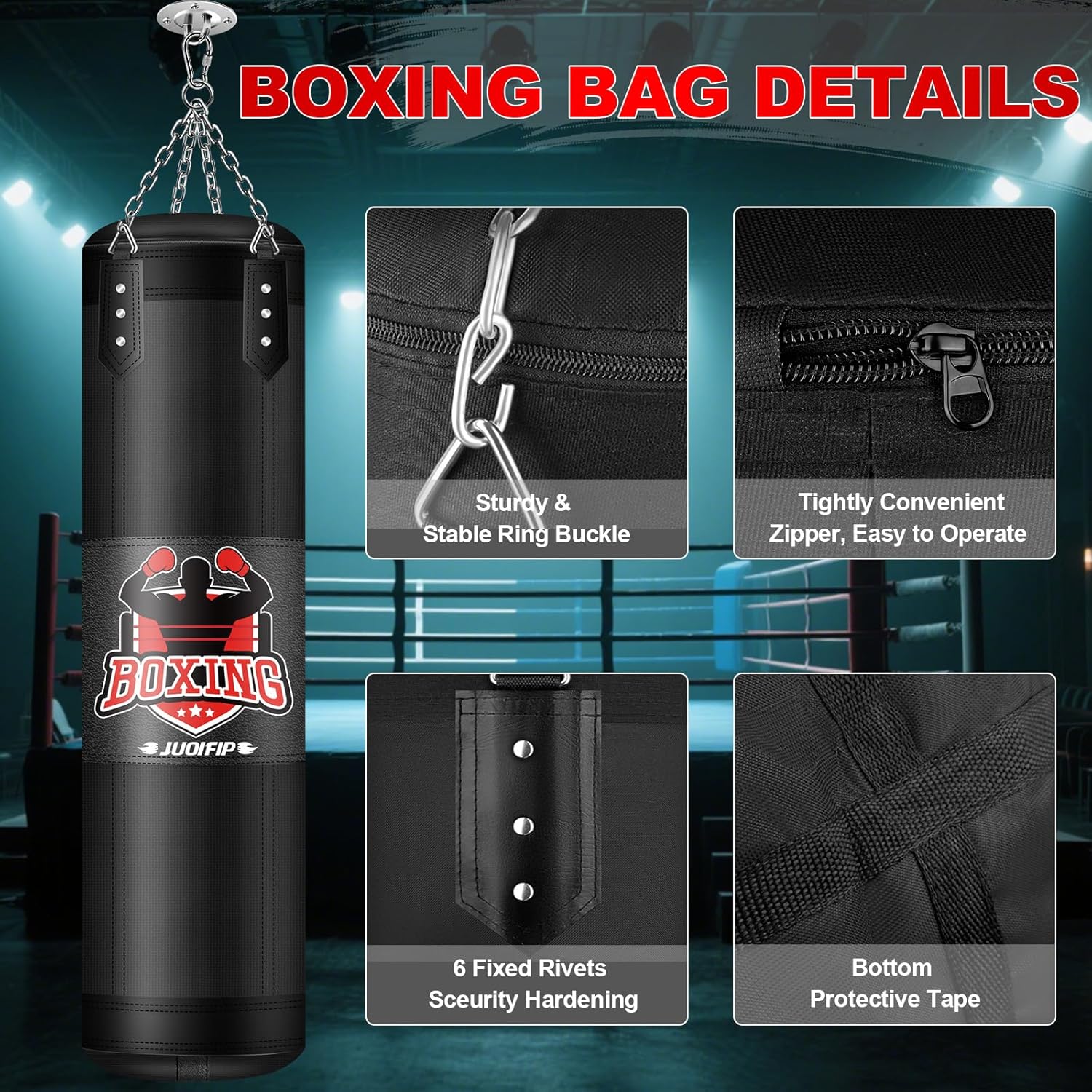 Juego de saco de boxeo para adultos, juego de saco de boxeo pesado...