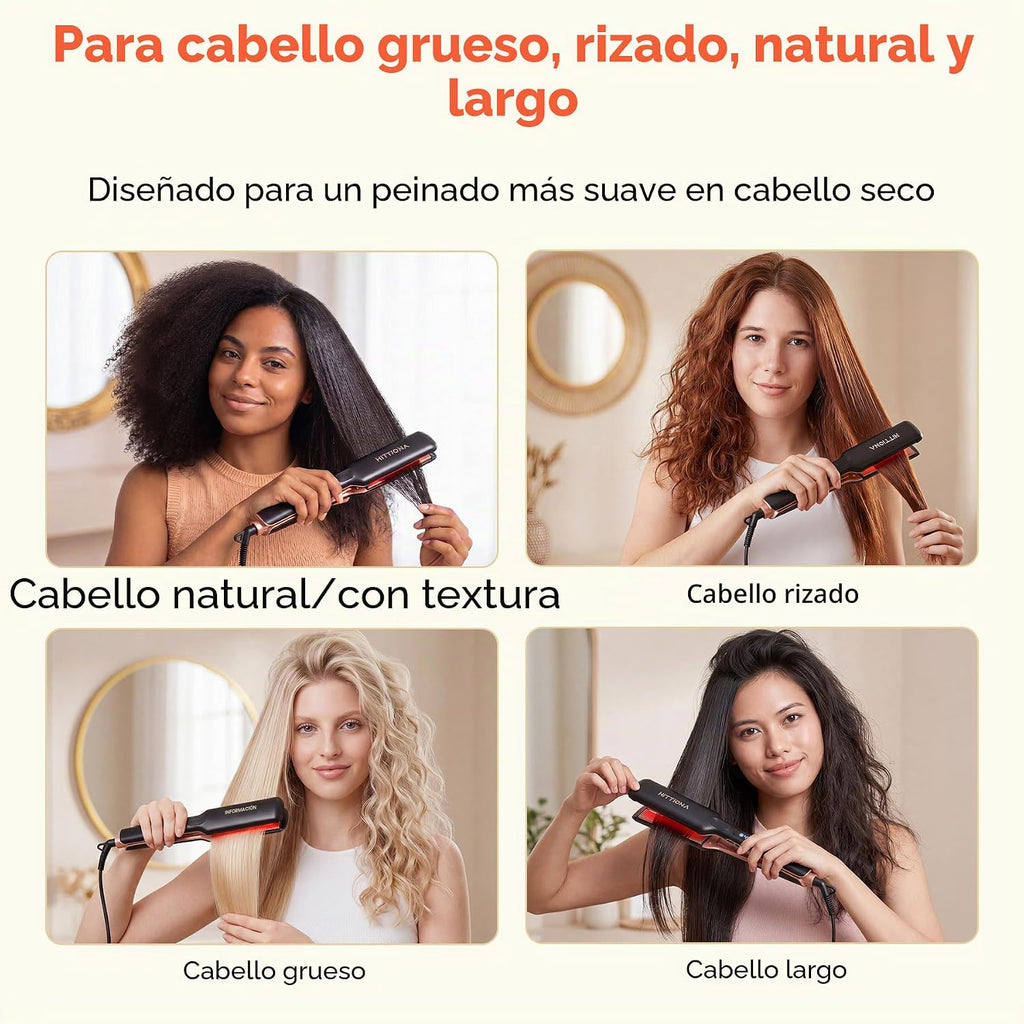 HITTIONA Plancha de cerámica de 1.75 pulgadas de ancho para mujeres...