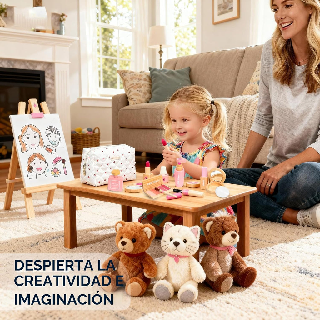 Kit de maquillaje de madera de simulación para niños pequeños: set...