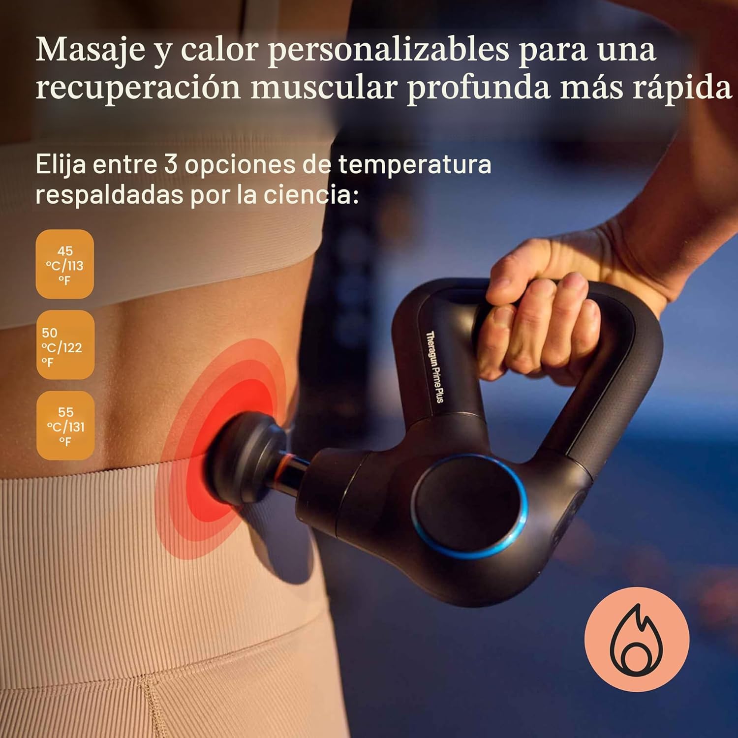 TheraGun Therabody Prime Plus - Potente pistola de masaje térmica p...