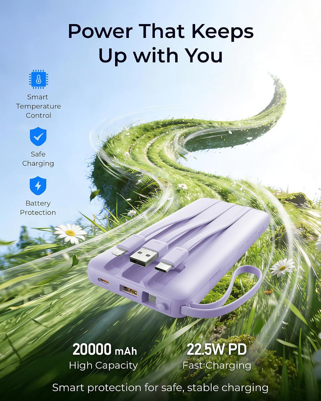 VRURC Cargador portátil delgado de 20000 mAh, 22.5 W PD de carga rá...