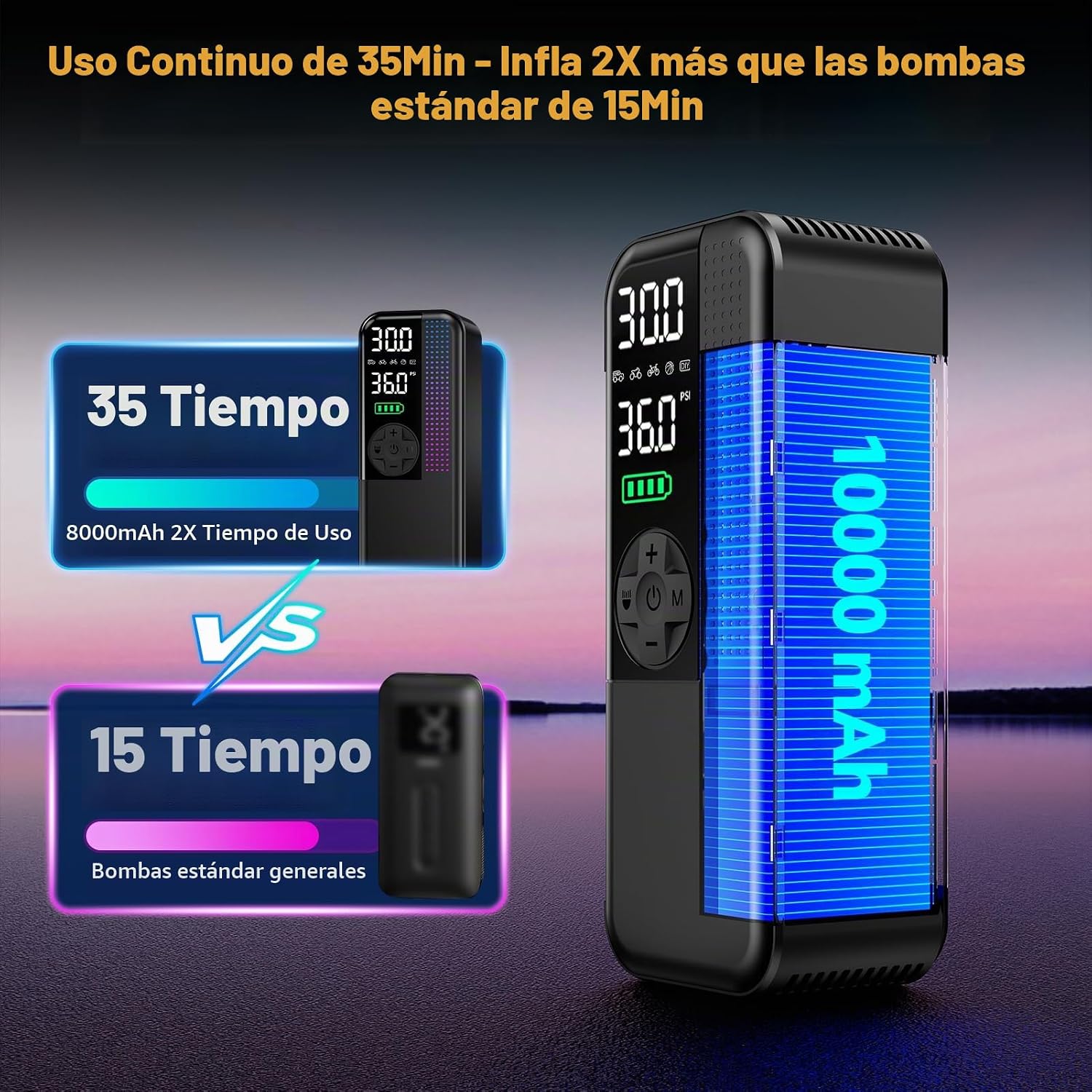 WEOLULI Arrancador de batería de coche con compresor de aire 2000A...