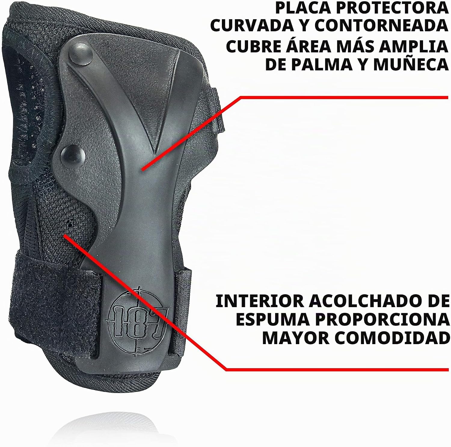 187 Killer Pads Protectores de muñeca Derby \u2013 Protección desli...