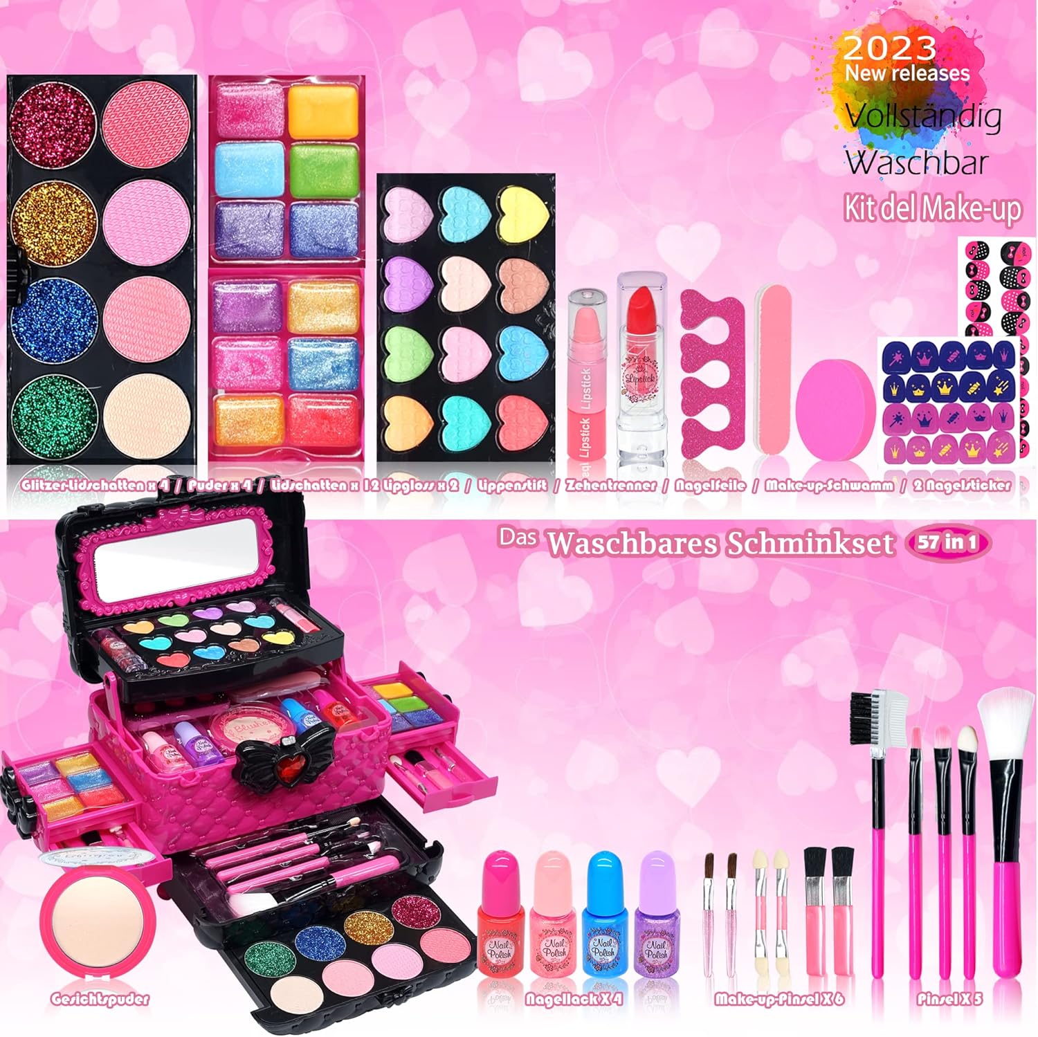 Juegos de maquillaje para niñas \u2013 Kit de maquillaje para niñas...