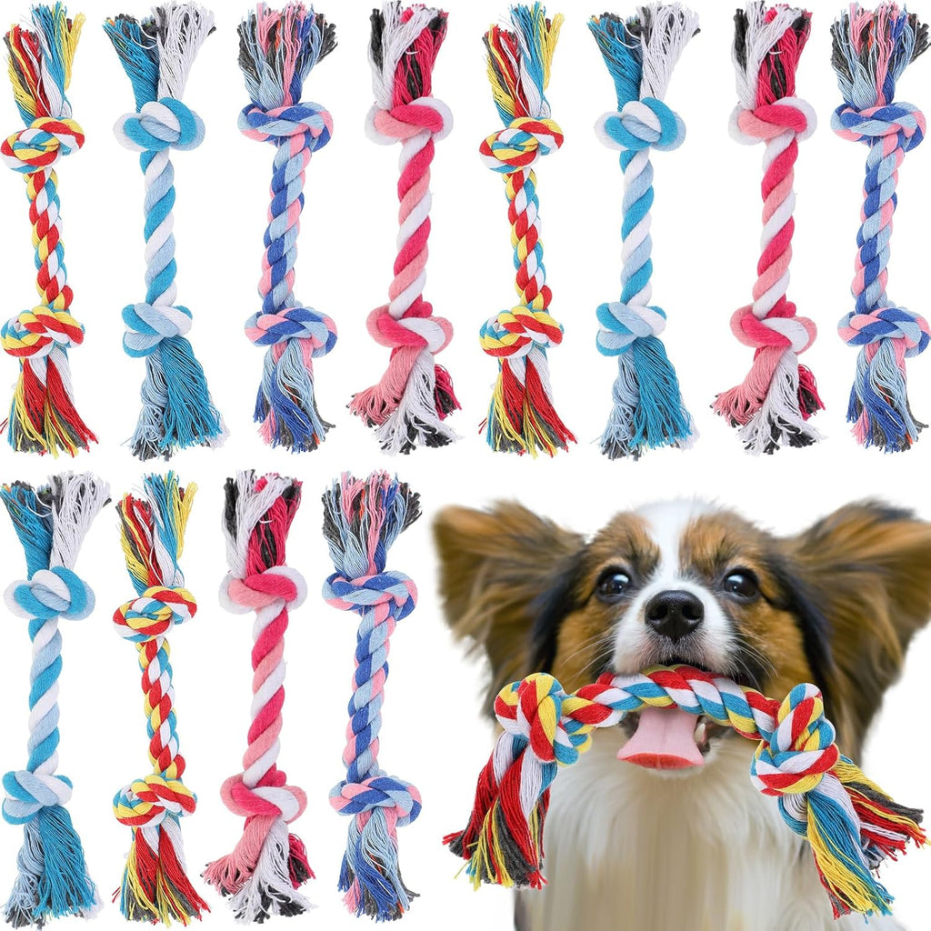 Paterr Juguetes de cuerda para perros, juguetes multicolor para cac...
