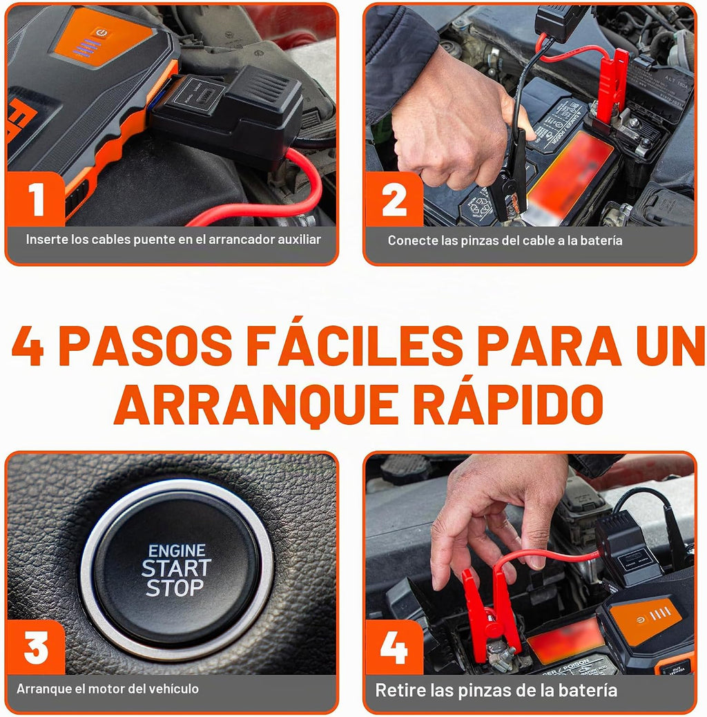 FRAM FEK40008 - Arrancador de batería de coche 12000mAh (44.4Wh) ha...