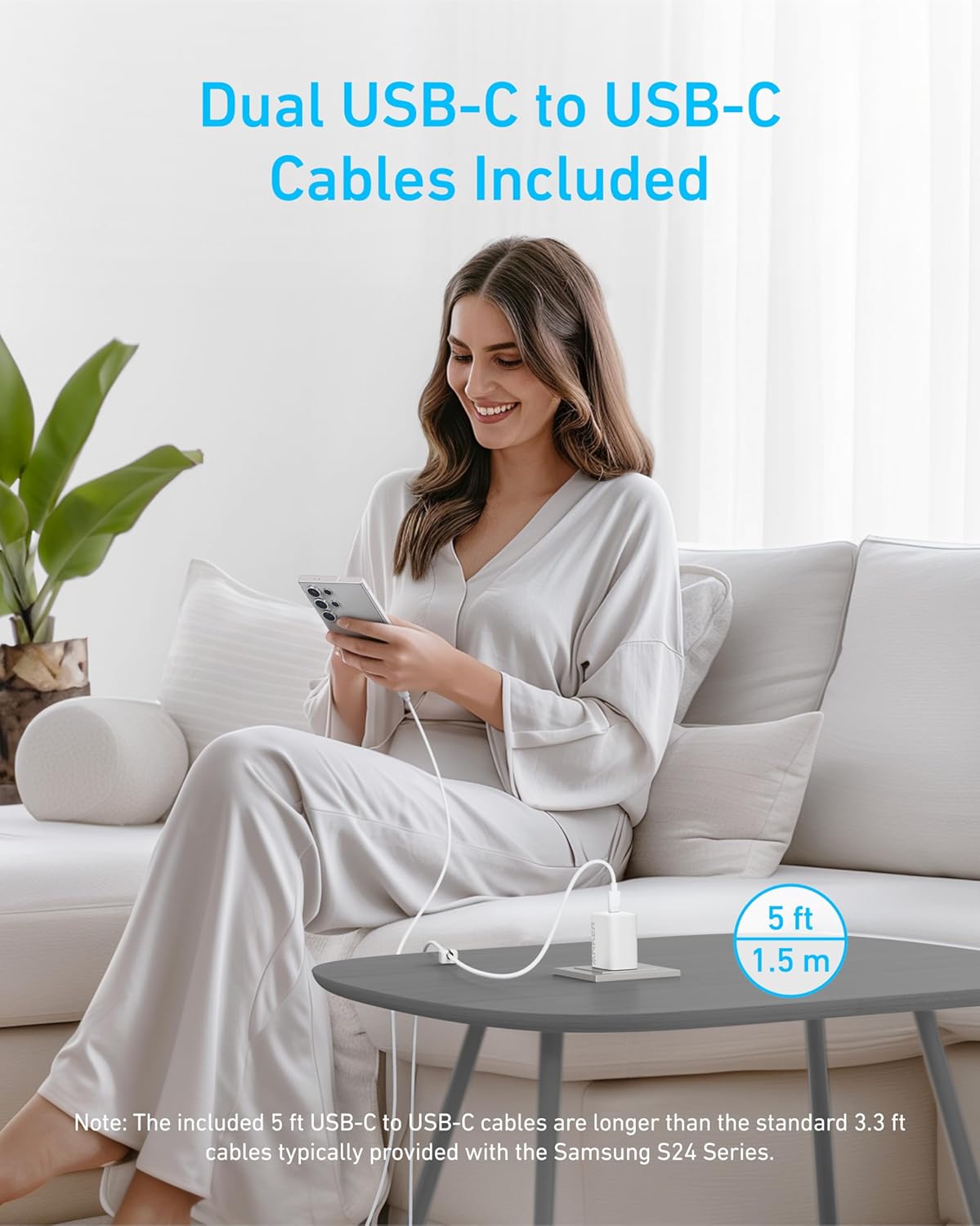 Anker Bloque de cargador USB C de 45 W, cargador rápido PPS con cab...