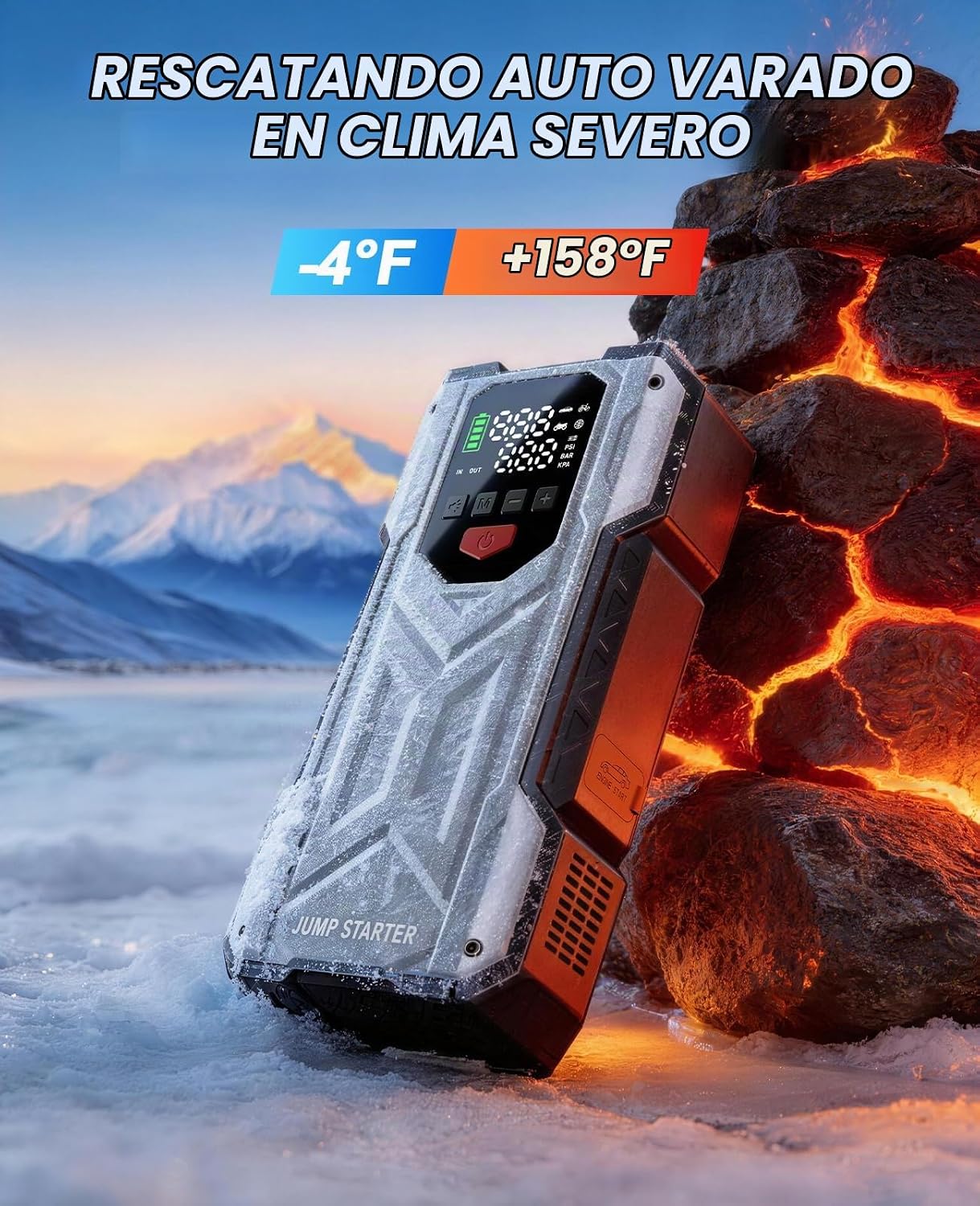 Arrancador de 4000 A con compresor de aire, cargador de batería de...