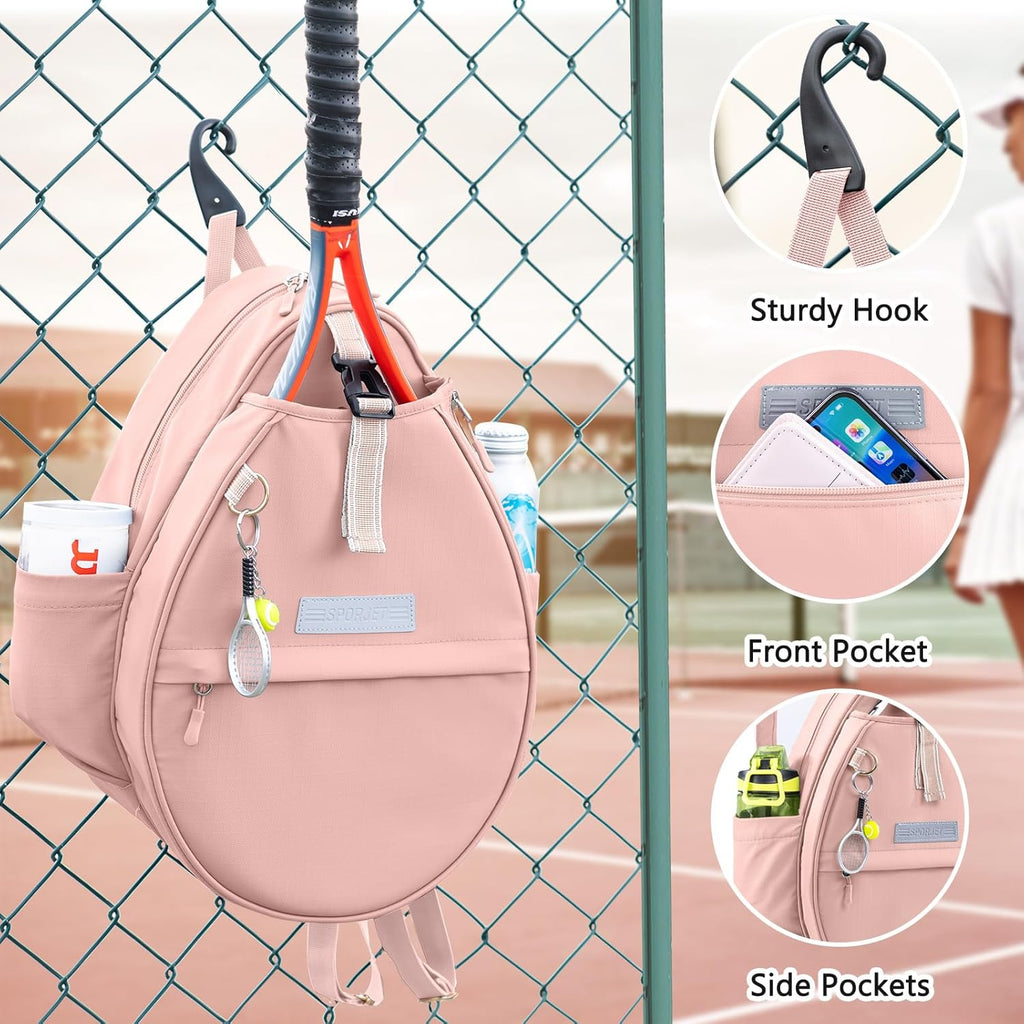 SPORJET Mochila de Tenis con Soporte para 2 Raquetas, Bolsa de Raqu...