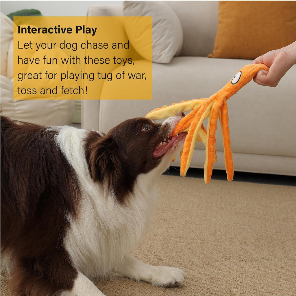 CPYOSN Juguetes chirriantes para perros, pulpo, sin relleno, juguet...