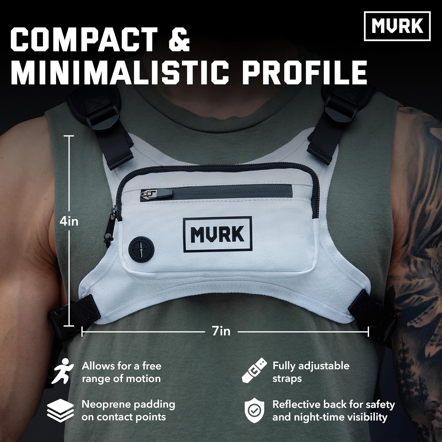 MVRK Mochila de pecho resistente al agua - Chaleco para correr para...