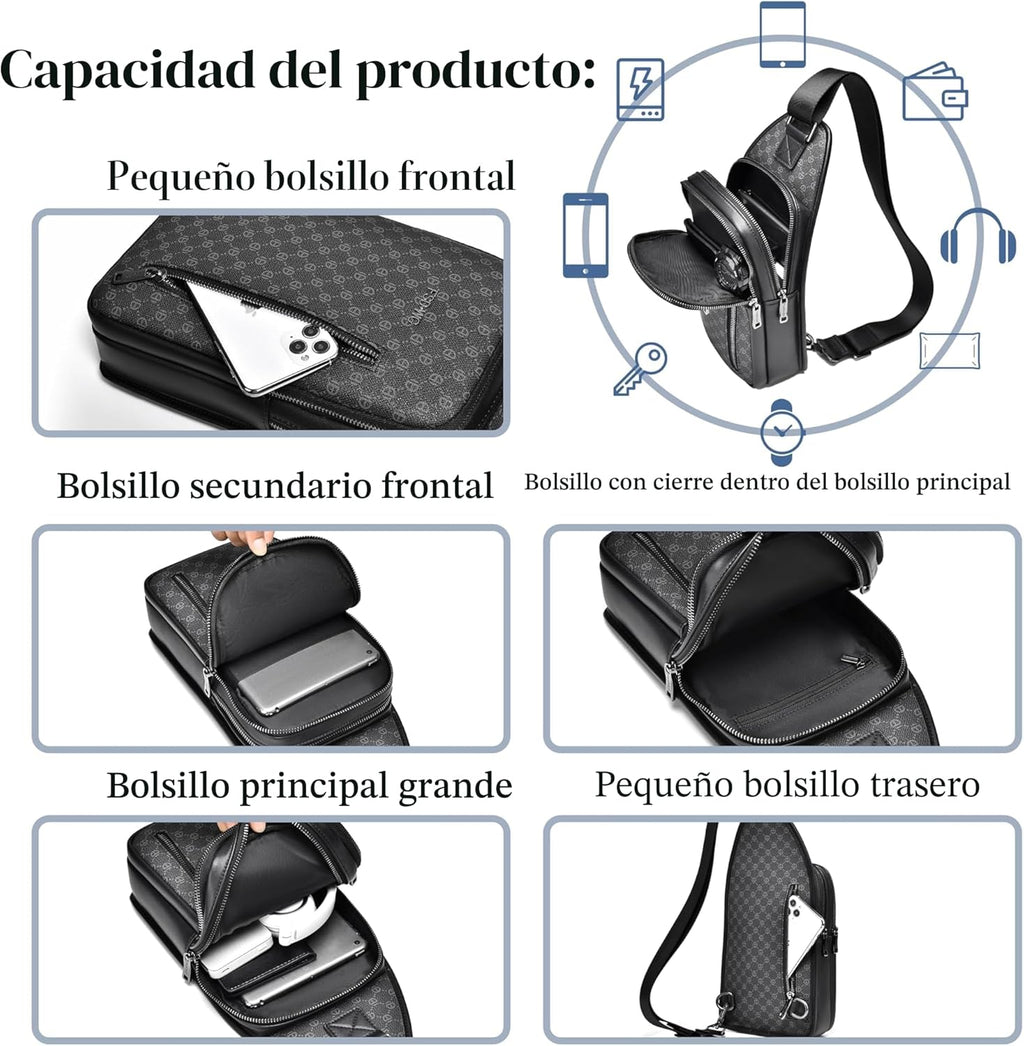FSD WG - Mochila de bandolera para hombres - Bolso para el pecho, b...