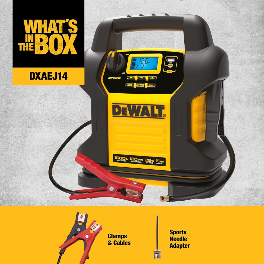 DEWALT DXAEJ14 Arrancador de 1600 amperios con inflador | Estación...