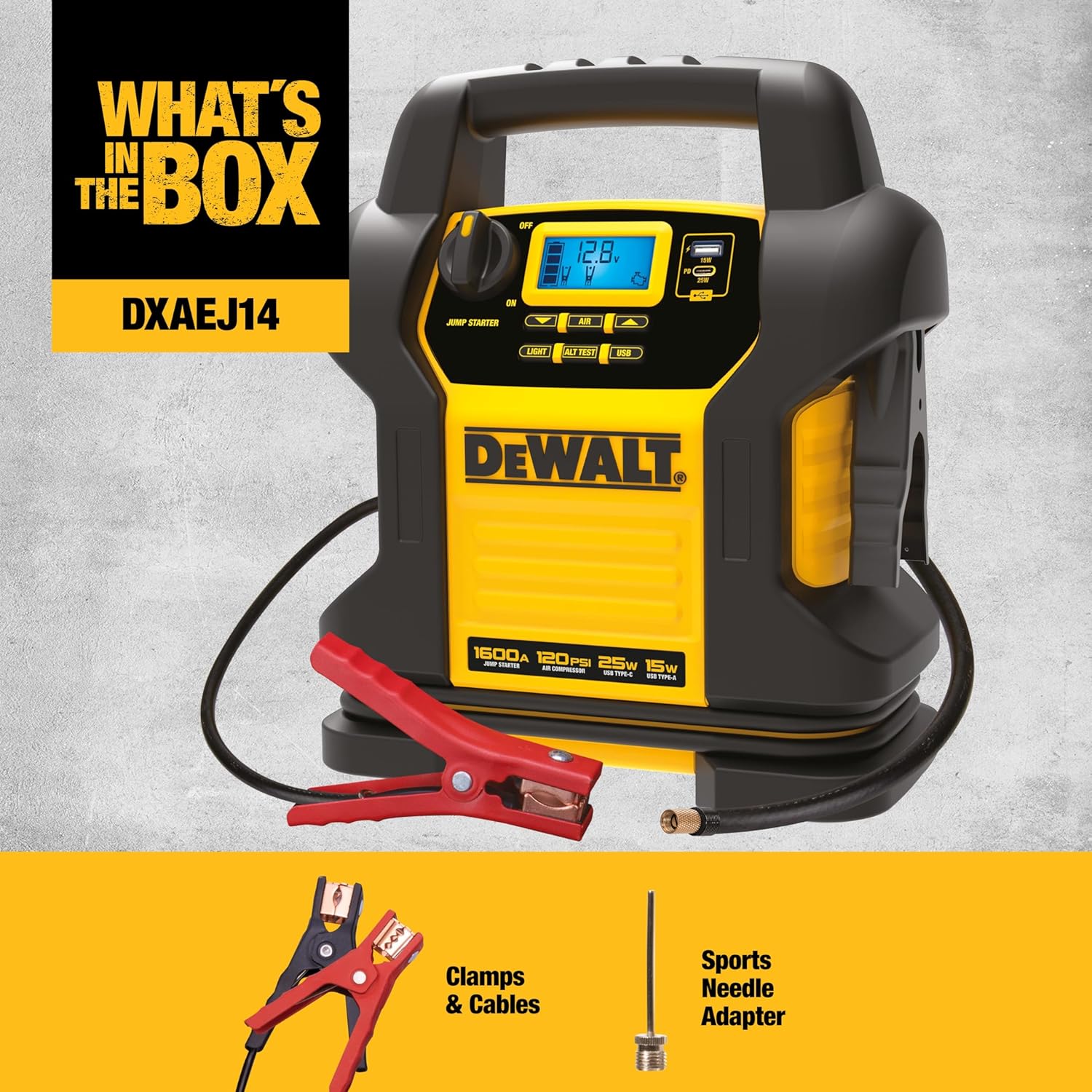 DEWALT DXAEJ14 Arrancador de 1600 amperios con inflador | Estación...