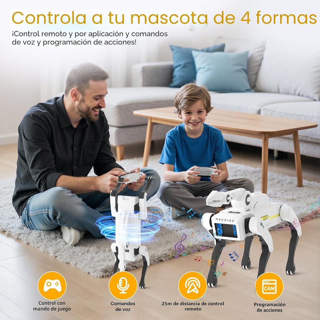 Dingdongwu - Perro robot con garra - Mascota STEM interactiva con c...