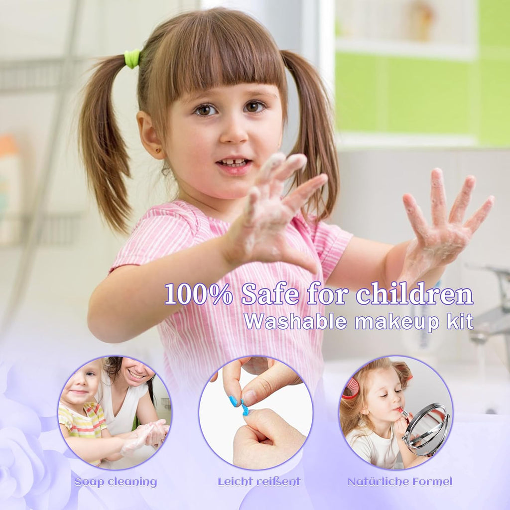 Juegos de maquillaje para niñas de 5 a 8 años, maquillaje lavable p...