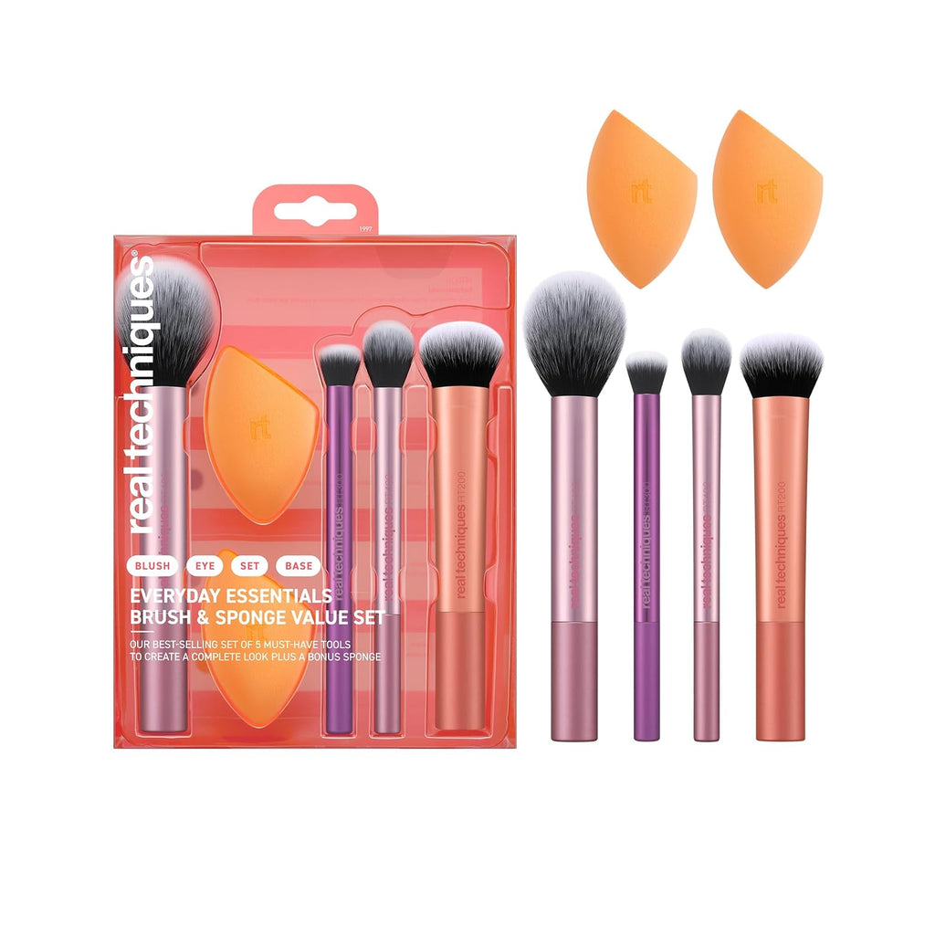 Real Techniques Juego de 6 piezas de brochas de maquillaje esencial...