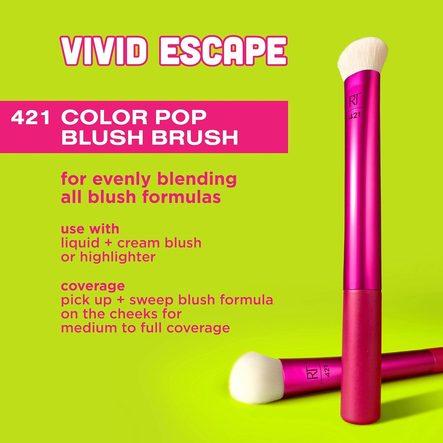 Real Techniques Brocha para colorete Vivid Escape Color Pop, brocha...