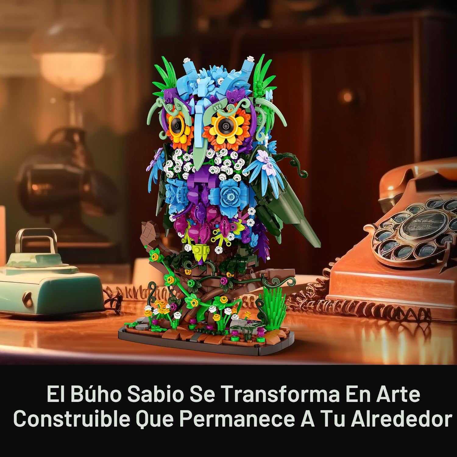 Sillbird Juego de construcción de búho de flores para adultos, rega...