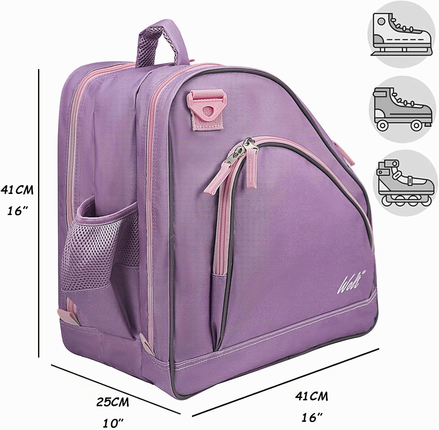 BOLSA PARA PATINES DE HIELO WOLT - Funda para patines de ruedas, fu...