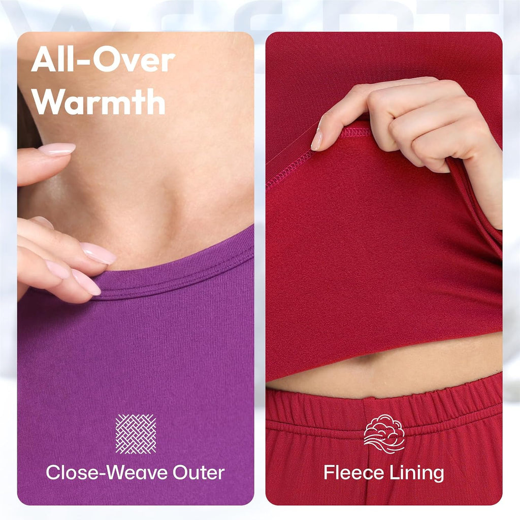 WEERTI Ropa interior térmica para mujeres Long Johns con forro pola...