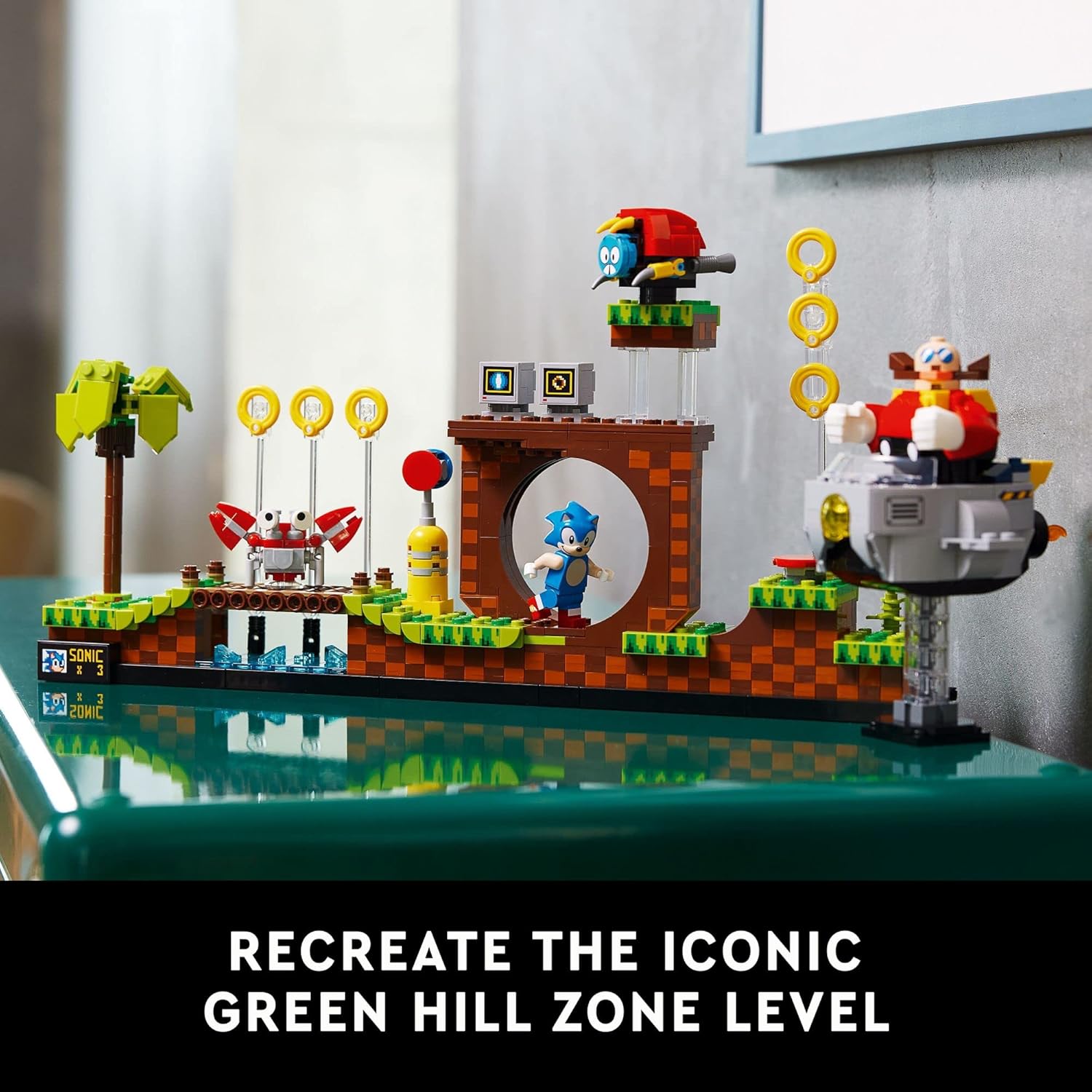 LEGO Ideas Sonic The Hedgehog - Juego coleccionable Green Hill Zone...