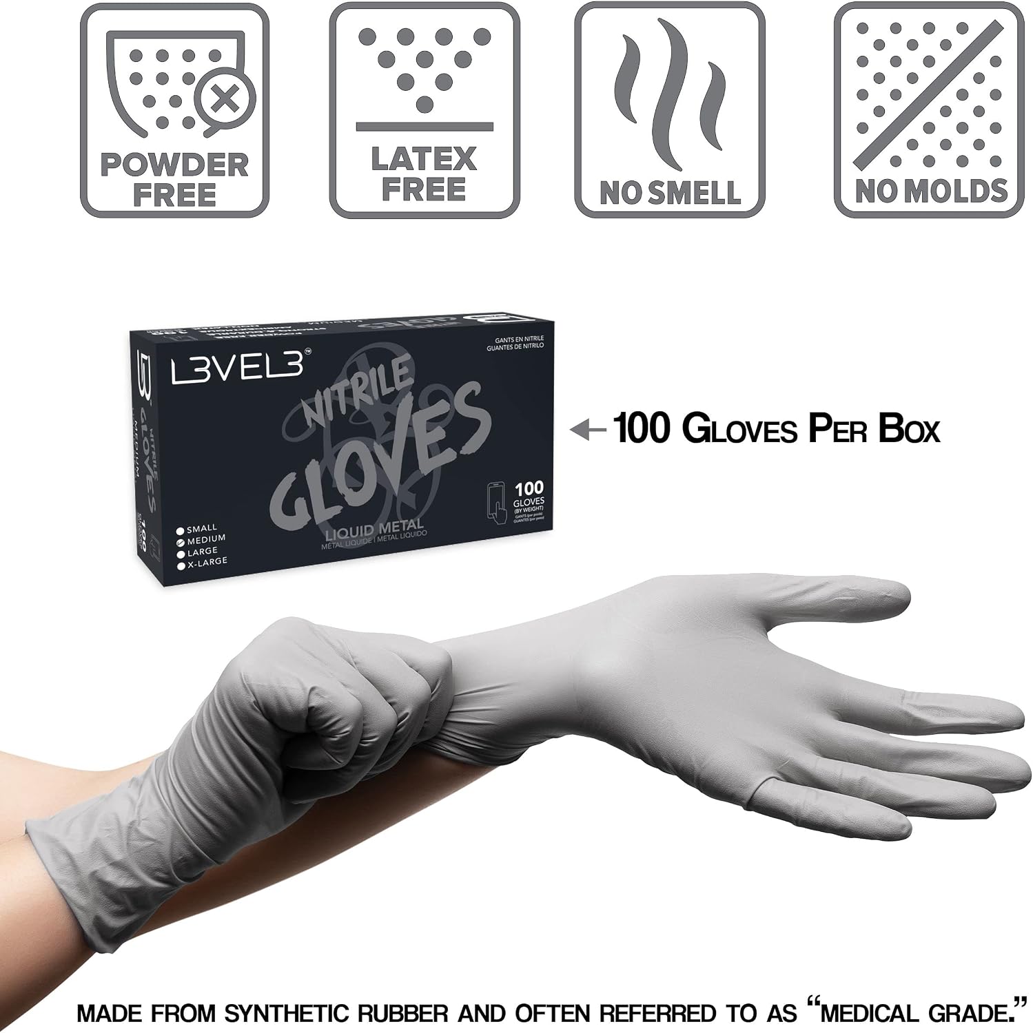 L3 Guantes de Nitrilo Nivel 3 - Guantes Desechables Profesionales d...