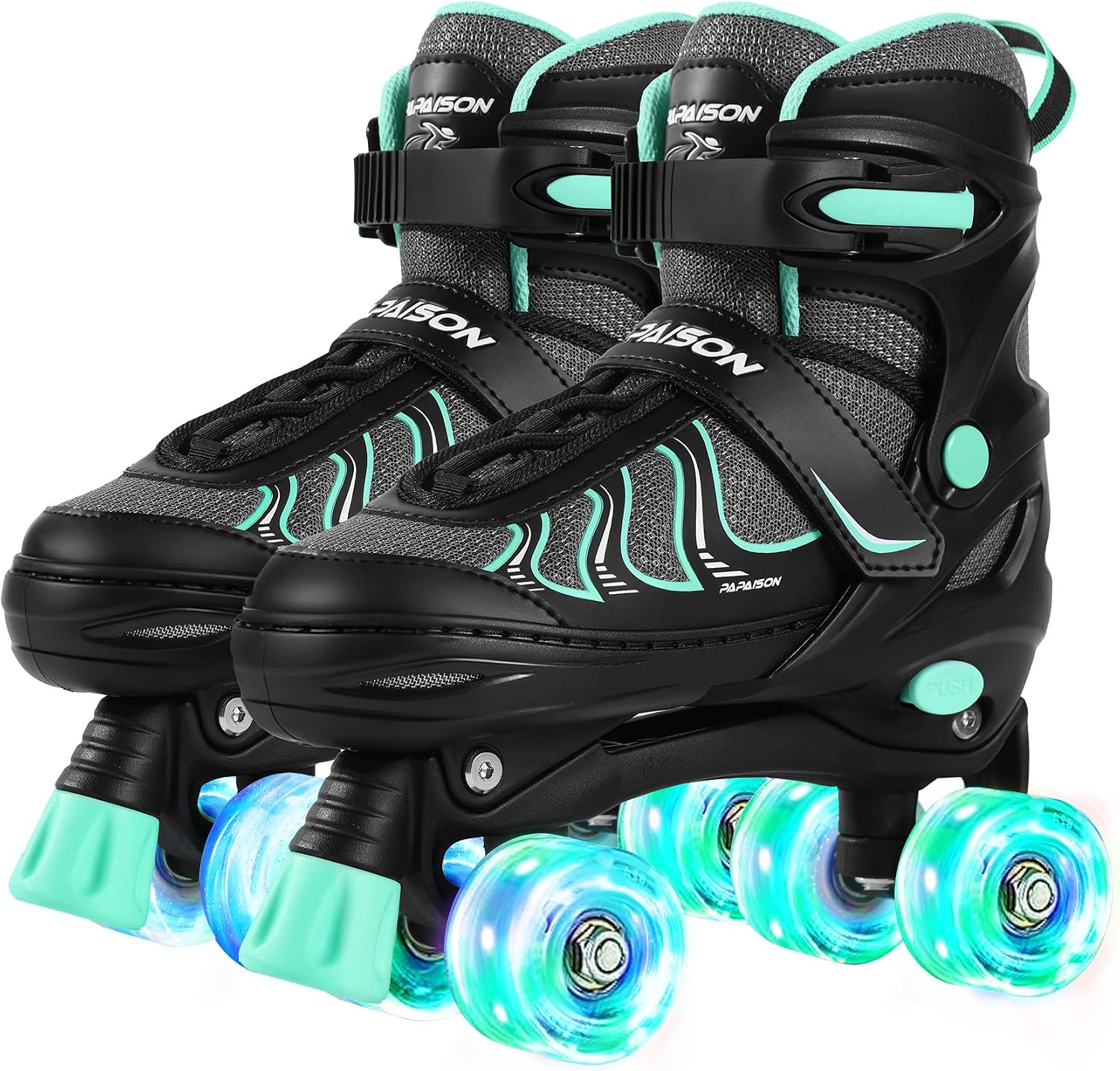 PAPAISON Patines de ruedas para niñas de 8 a 12 años, talla ajustab...